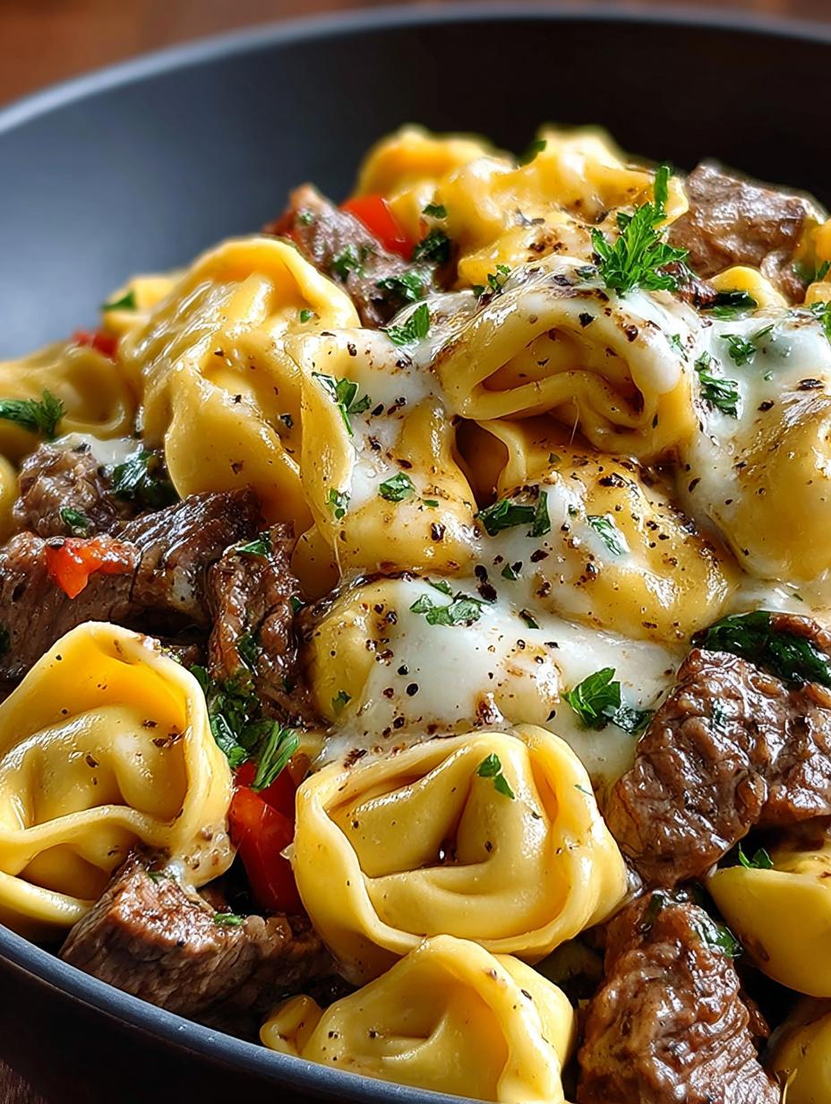 Cheesesteak Tortellini Rich Provolone: A Cheesy Delight - Cheesesteak Tortellini Rich Provolone - additional detail