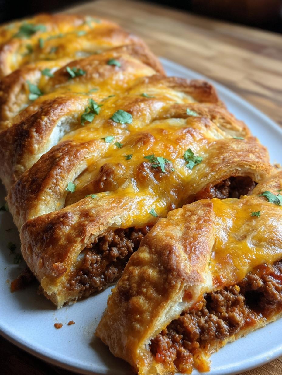 Cheesy Taco Braid Beef