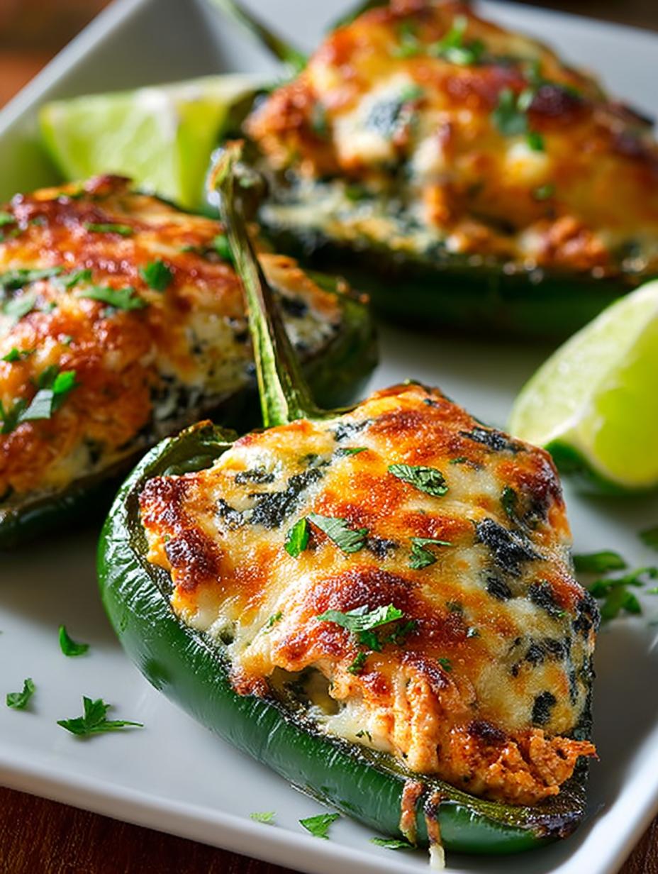 Chicken Stuffed Poblano Peppers