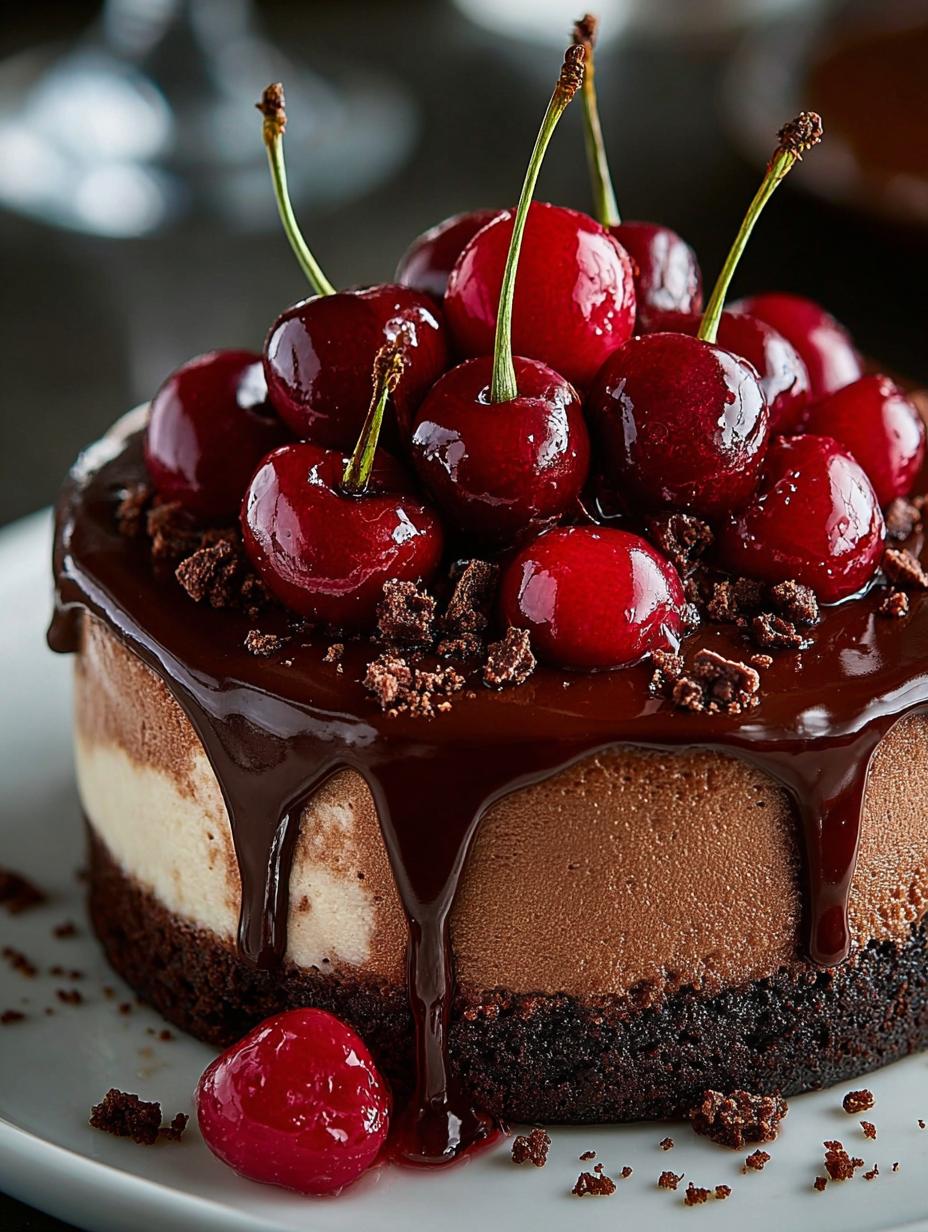 Delicious Chocolate Cherry Cheesecake Recipe to Savor - Chocolate Cherry Cheesecake - additional detail