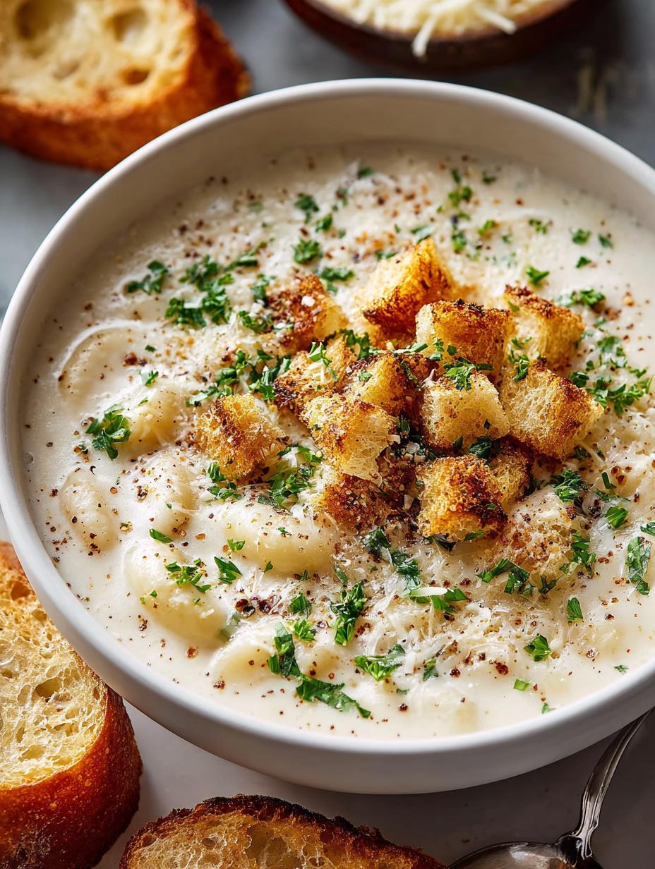 Creamy Garlic Parmesan Soup