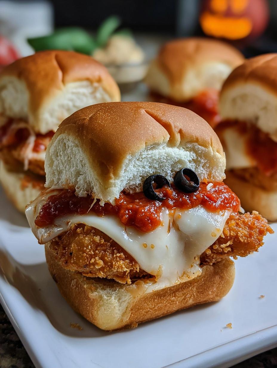 Spooky Halloween Chicken Parm Sliders You'll Love 5 Spooky Halloween Chicken Parm Sliders You'll Love - Halloween Chicken Parm Sliders - additional detail