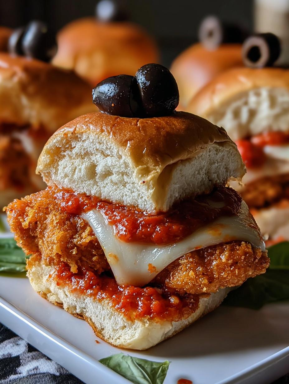 Halloween Chicken Parm Sliders