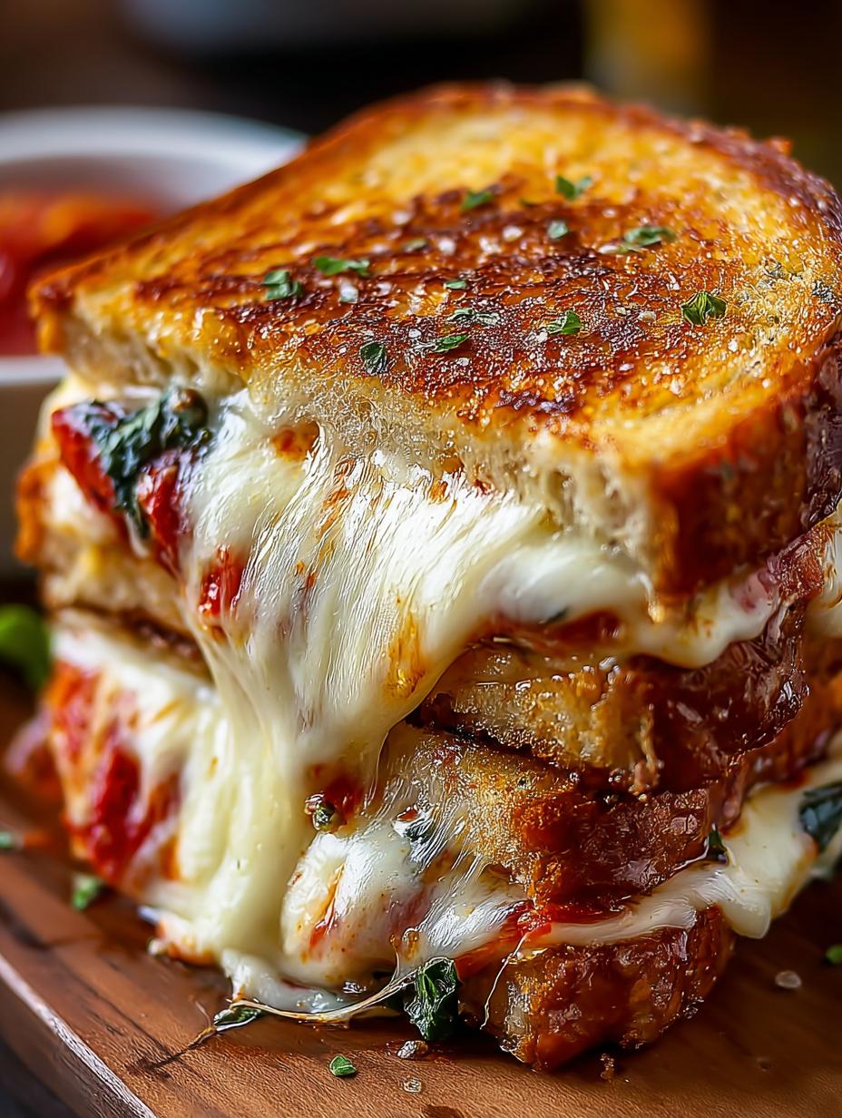 Pizza Grilled Cheese Melty: 5 Reasons to Love This Dish 4 Delicious Pizza Grilled Cheese Melty with melted cheese and pepperoni