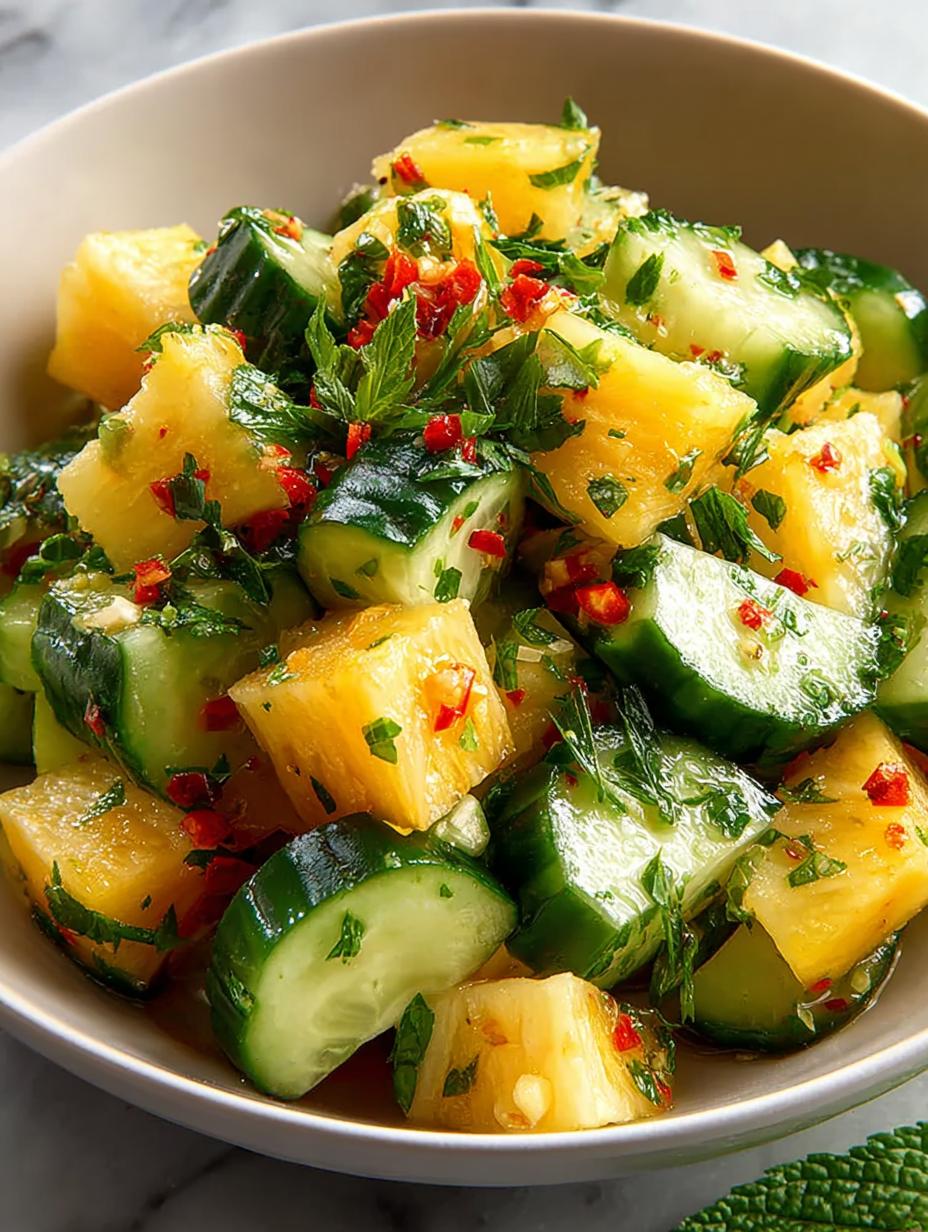 Delicious Spicy Pineapple Cucumber Salad for Summer - Spicy Pineapple Cucumber Salad - additional detail