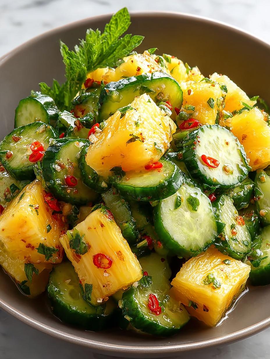 Spicy Pineapple Cucumber Salad
