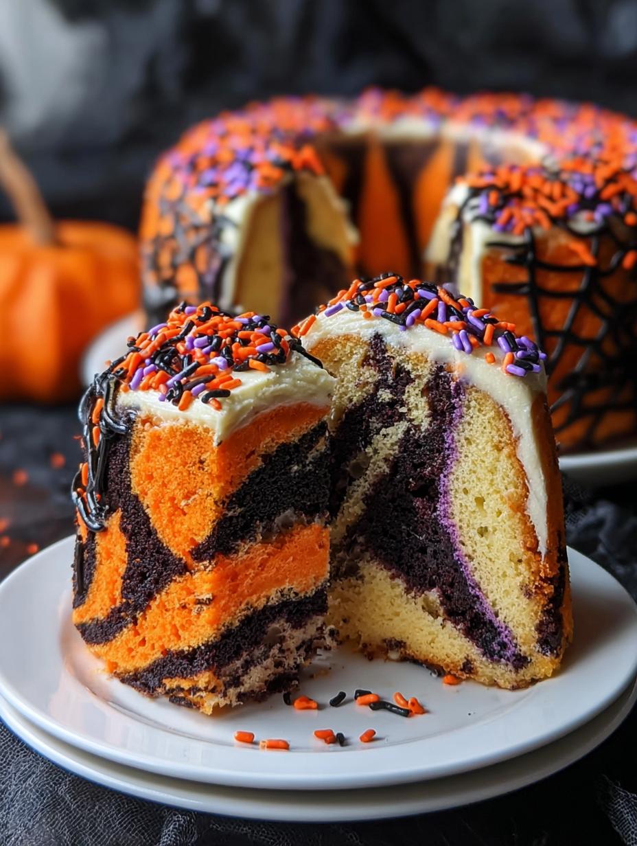 Spooky Halloween Marble Cake