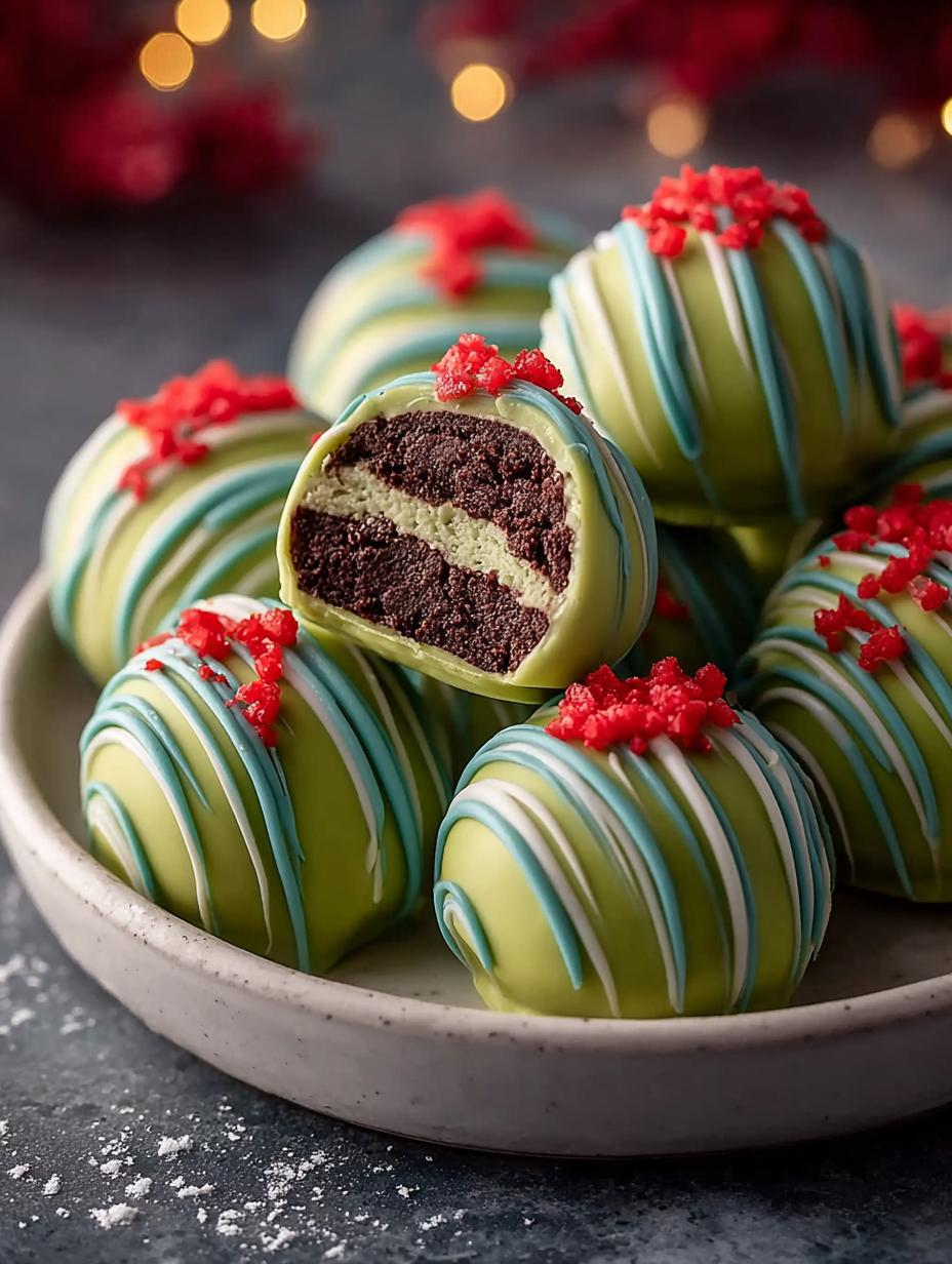 Bake Grinch Oreo Truffles
