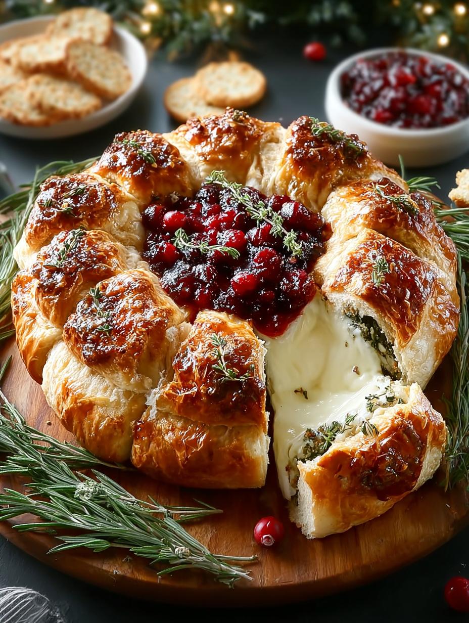 Baked Brie Bread Wreath