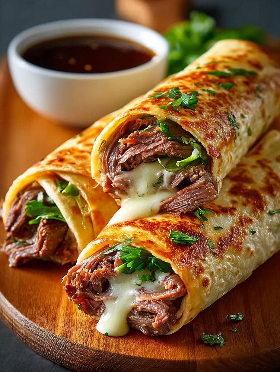 Delicious French Dip Tortilla Roll for All Occasions - French Dip Tortilla Roll - additional detail