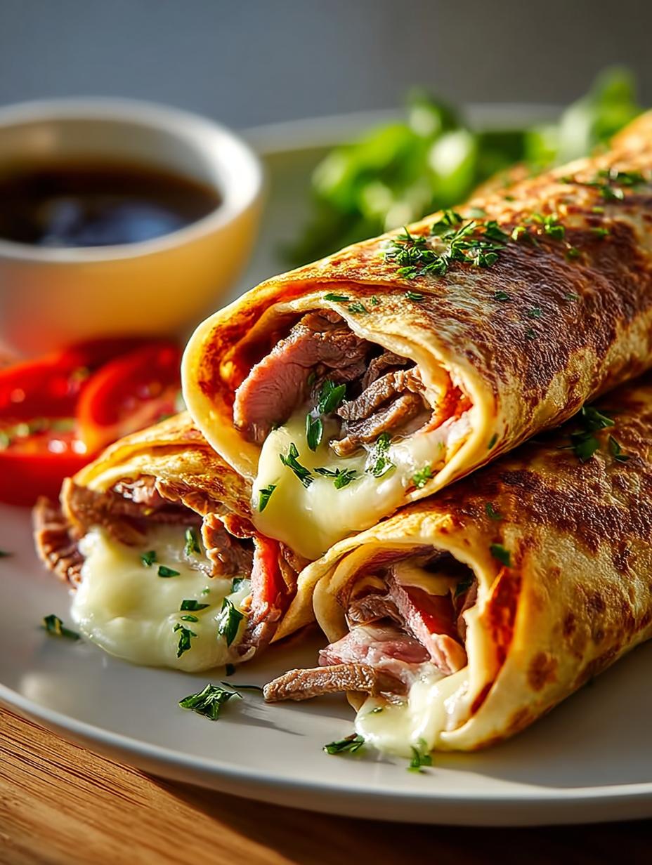 French Dip Tortilla Roll