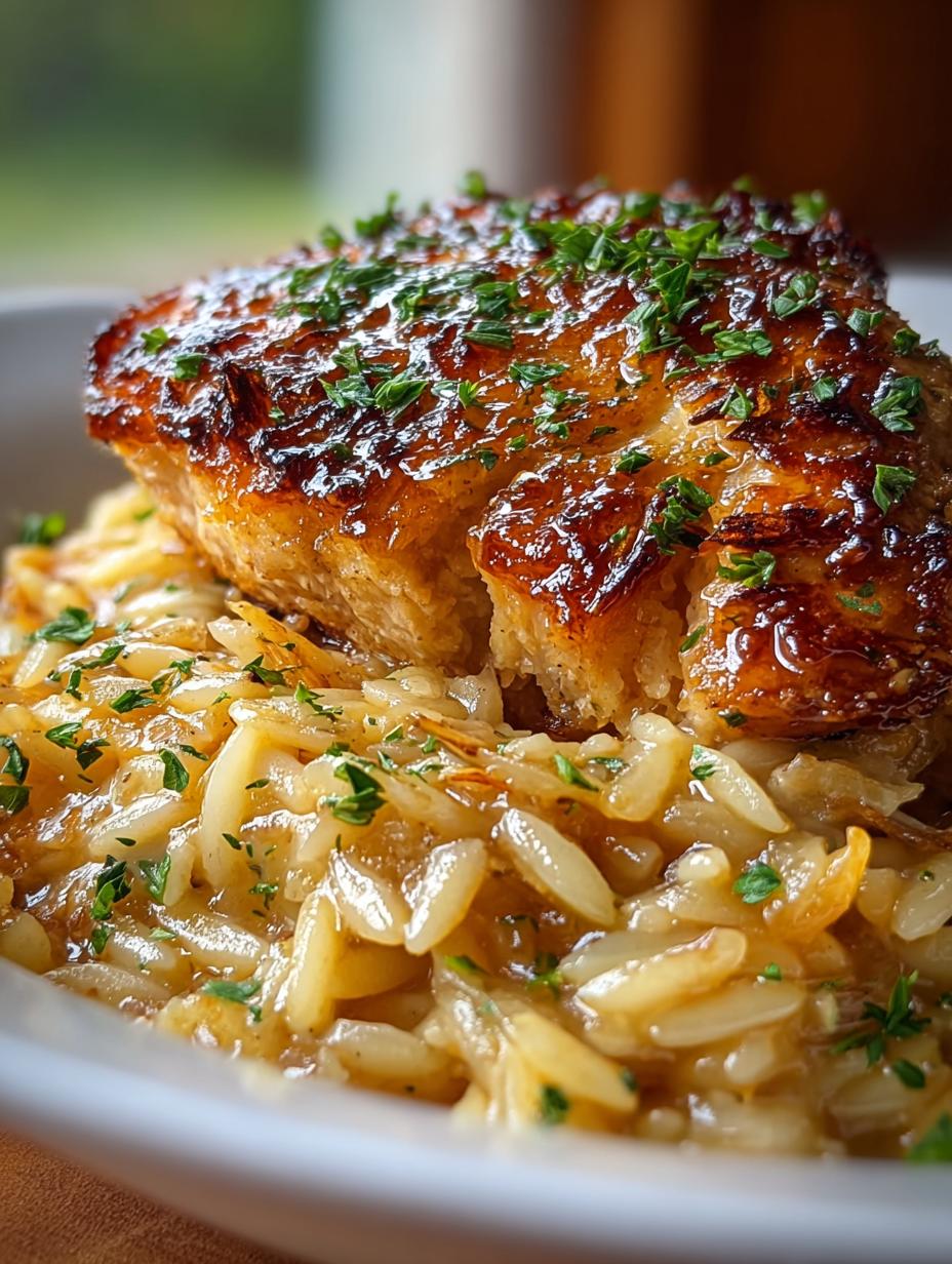 Delicious French Onion Chicken Orzo Casserole Recipe - French Onion Chicken Orzo - additional detail