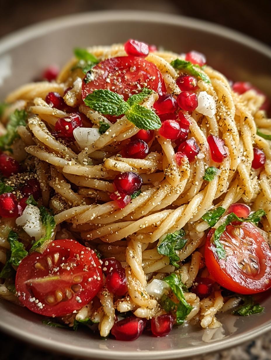 Delicious Quinoa Pasta Pomegranate Salad Recipe - Quinoa Pasta Pomegranate Salad - main visual representation