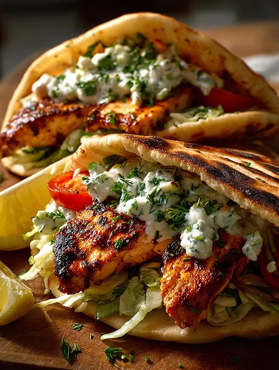 Irresistible Sheet Pan Chicken Pitas fresh from the oven on a serving platter