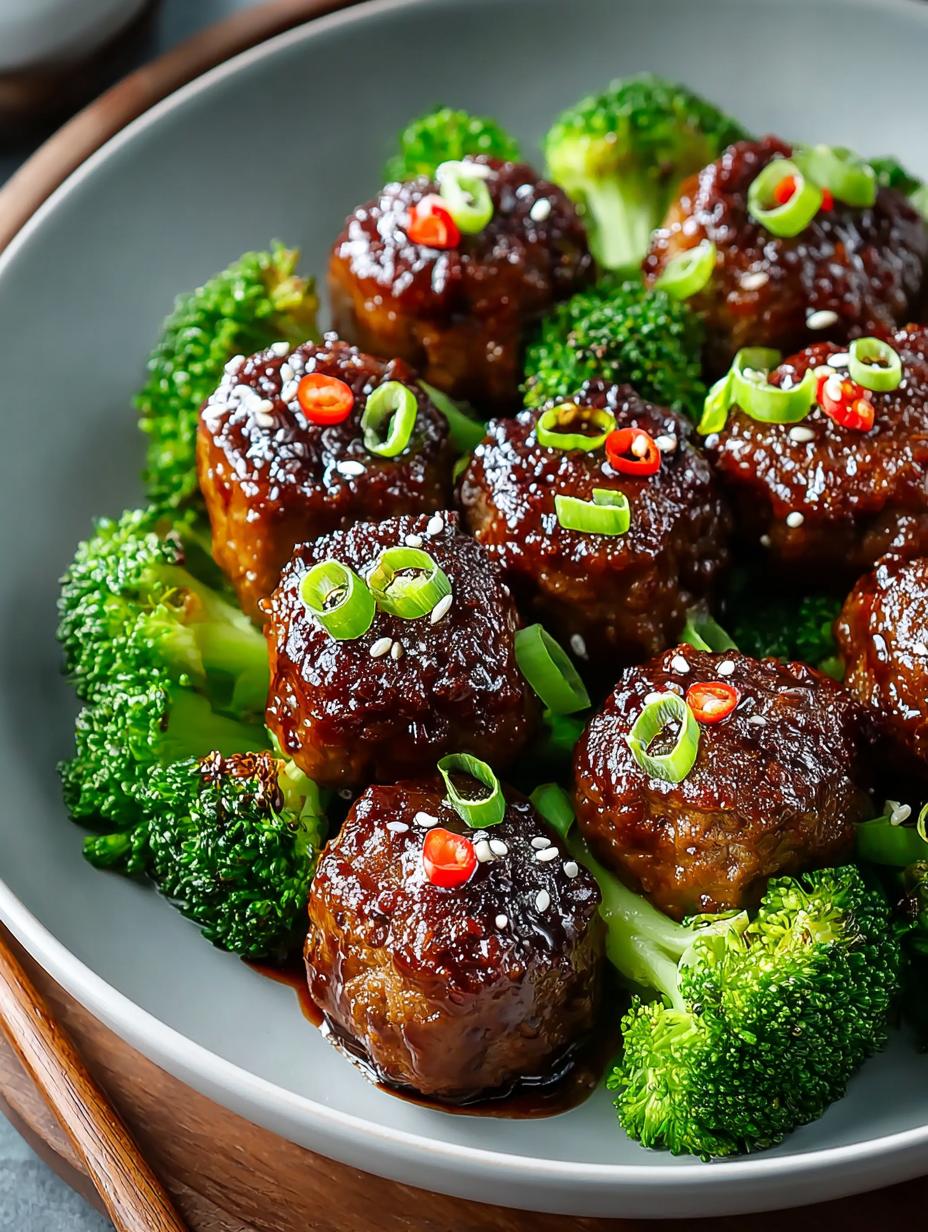 Sticky Mongolian Meatballs Broccoli: 35-Minute Delight - Sticky Mongolian Meatballs Broccoli - additional detail