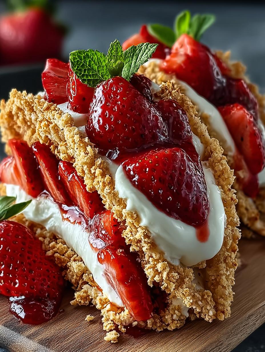 Delicious Strawberry Crunch Cheesecake Tacos Recipe - Strawberry Crunch Cheesecake Tacos - additional detail