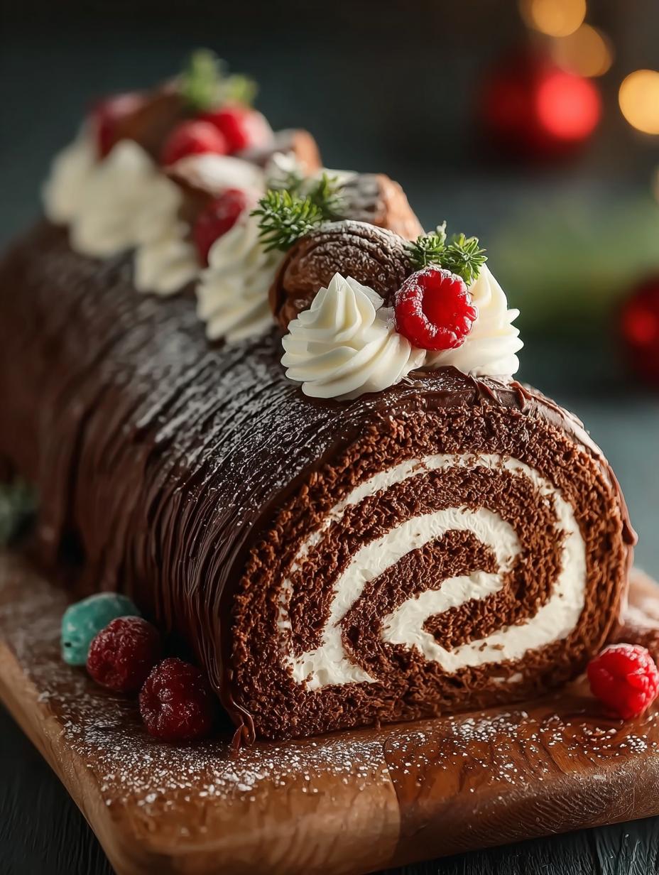 Delicious Yule Log Cake Buche for Your Holiday Treats - Yule Log Cake Buche - additional detail