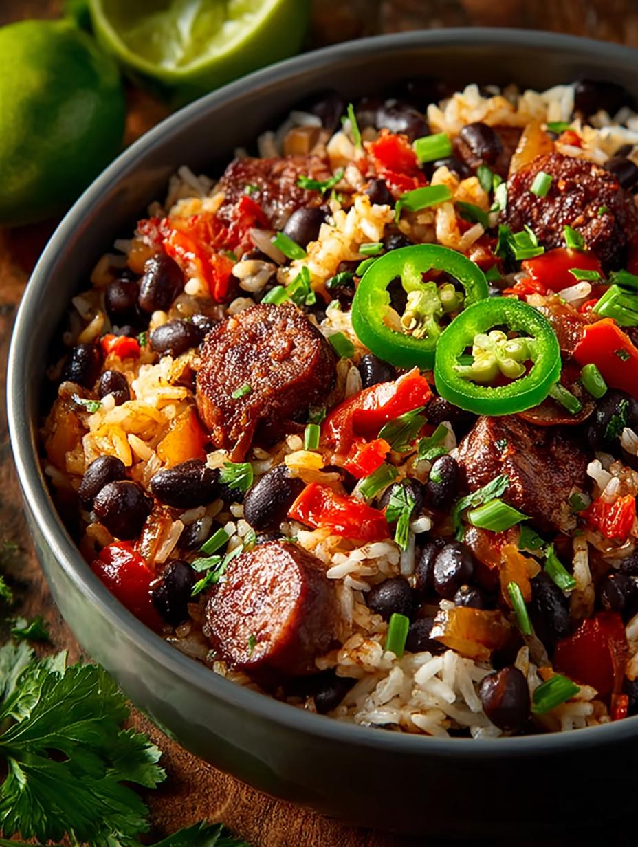 Black Beans Rice with Beef Sausage: Easy Comfort Food - Black Beans Rice with - main visual representation