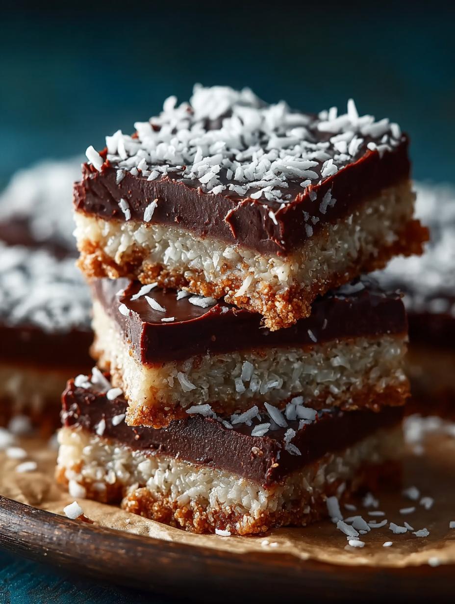 Irresistible Chocolate Coconut Bars Recipe You’ll Love - Chocolate Coconut Bars - additional detail