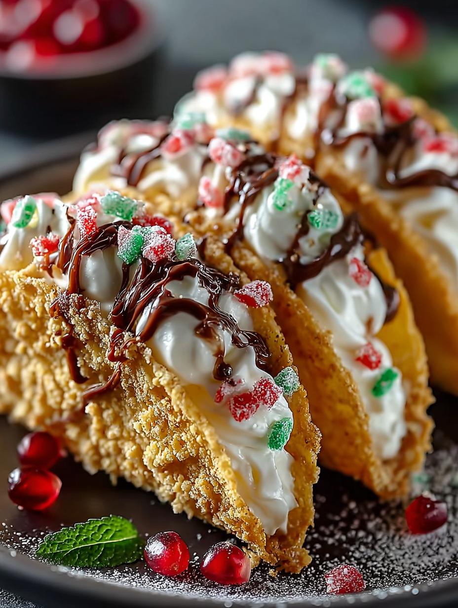 Christmas Cheesecake Tacos Festive Delight for the Holidays - Christmas Cheesecake Tacos Festive - additional detail