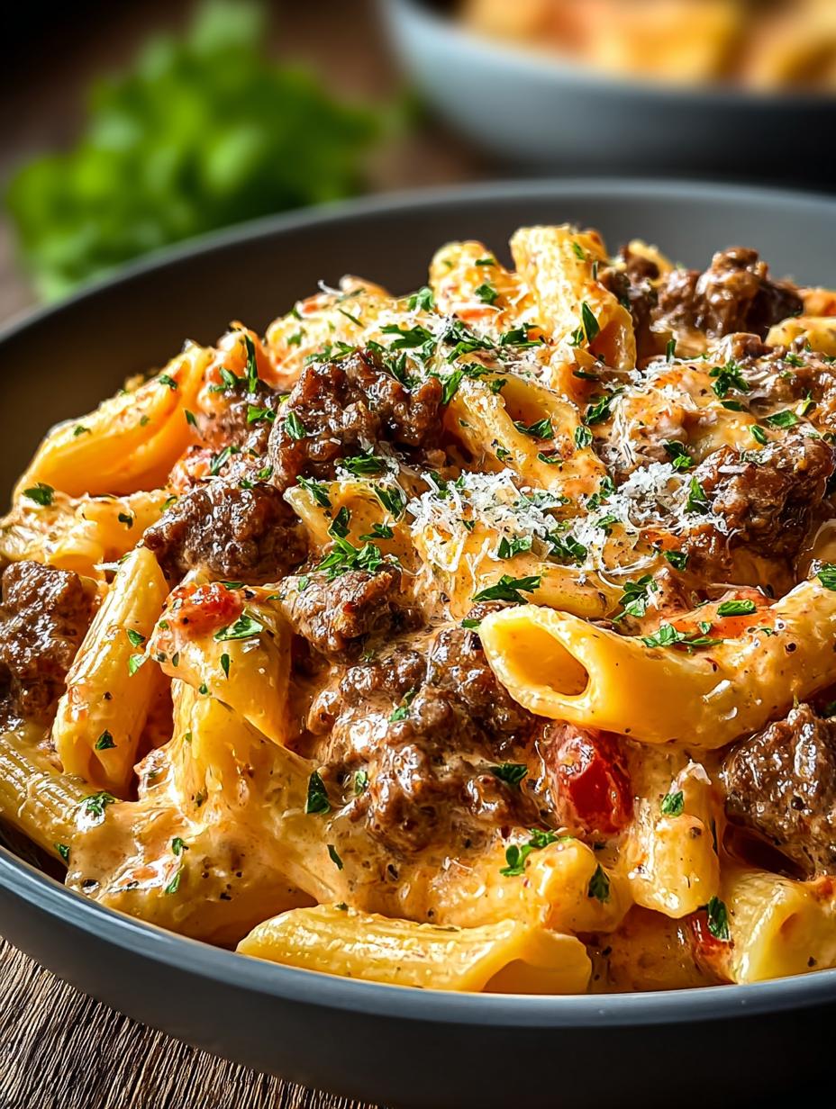 Delicious Creamy Beef Pasta: Your Cozy Comfort Dish 4 Delicious Creamy Beef Pasta: Your Cozy Comfort Dish - Creamy Beef Pasta - main visual representation