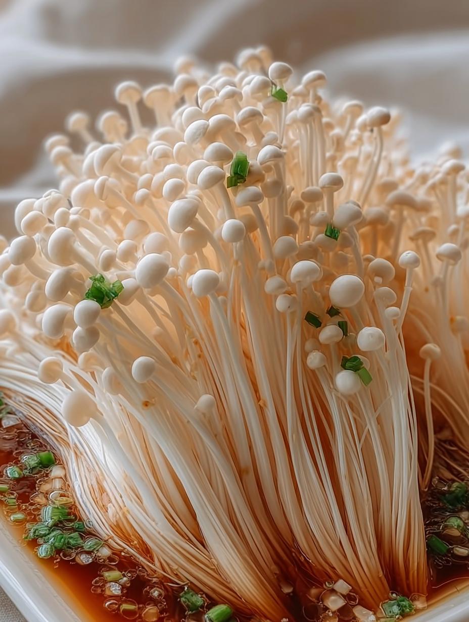 Enoki Mushrooms with Garlic
