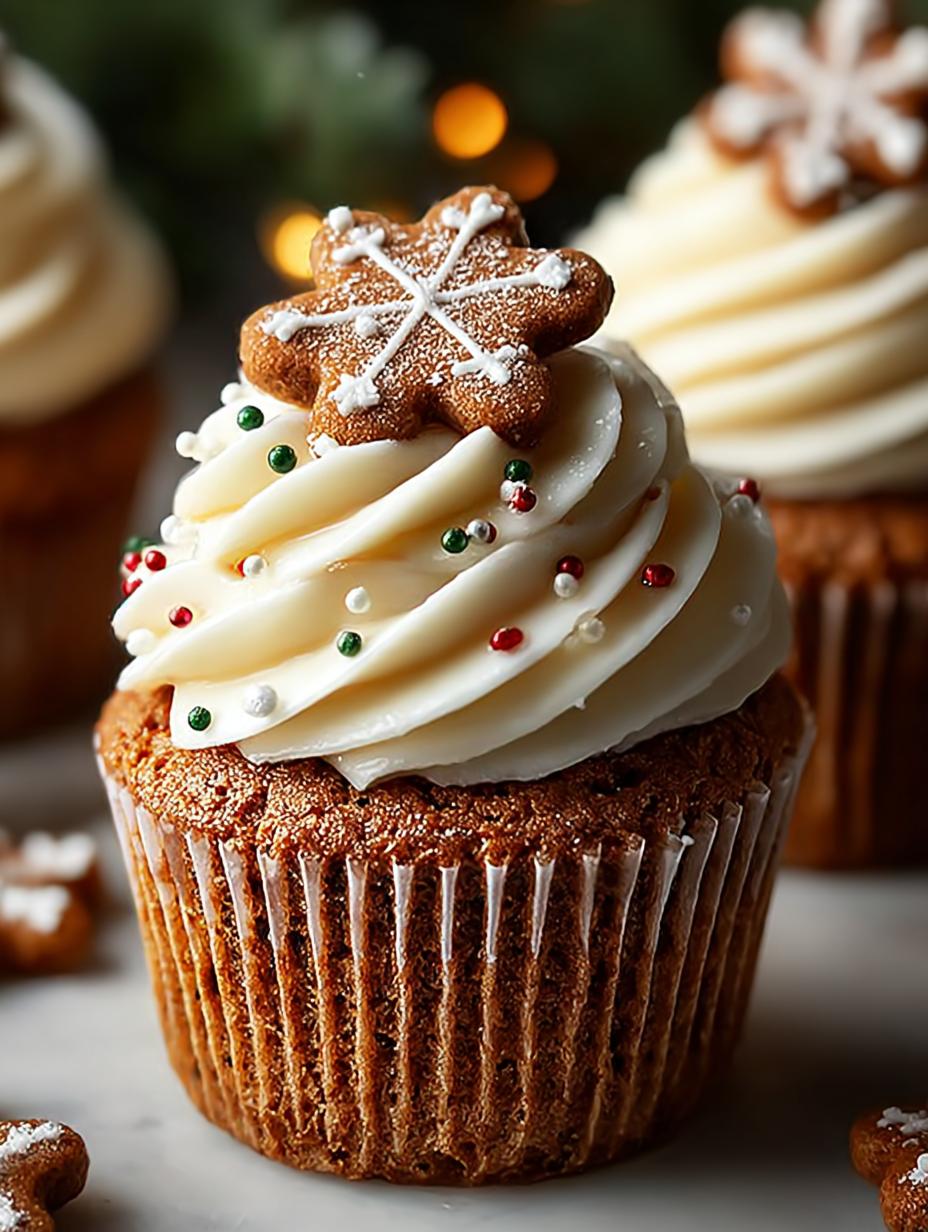 Festive Gingerbread Cupcakes
