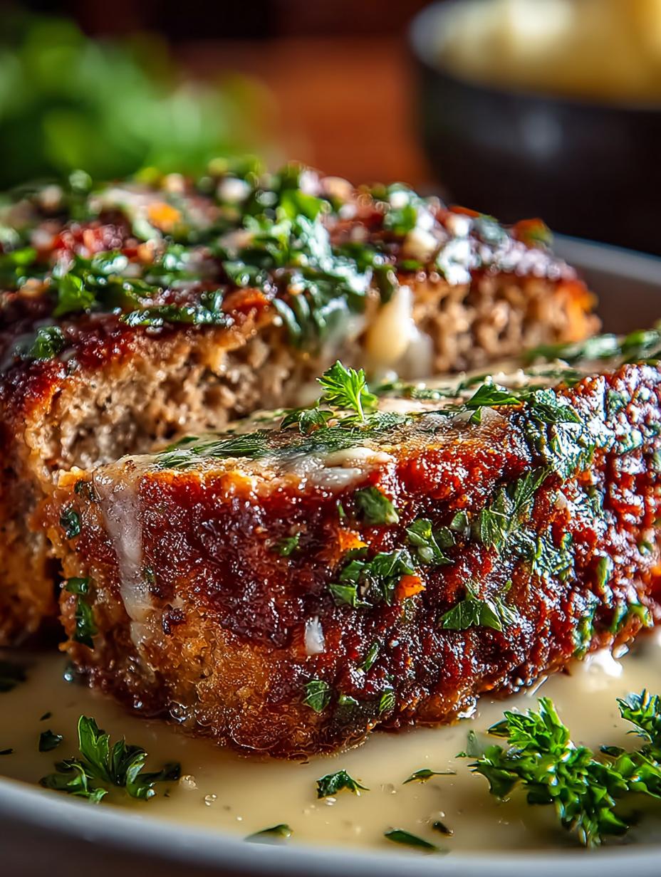 Garlic Parmesan Chicken Meatloaf