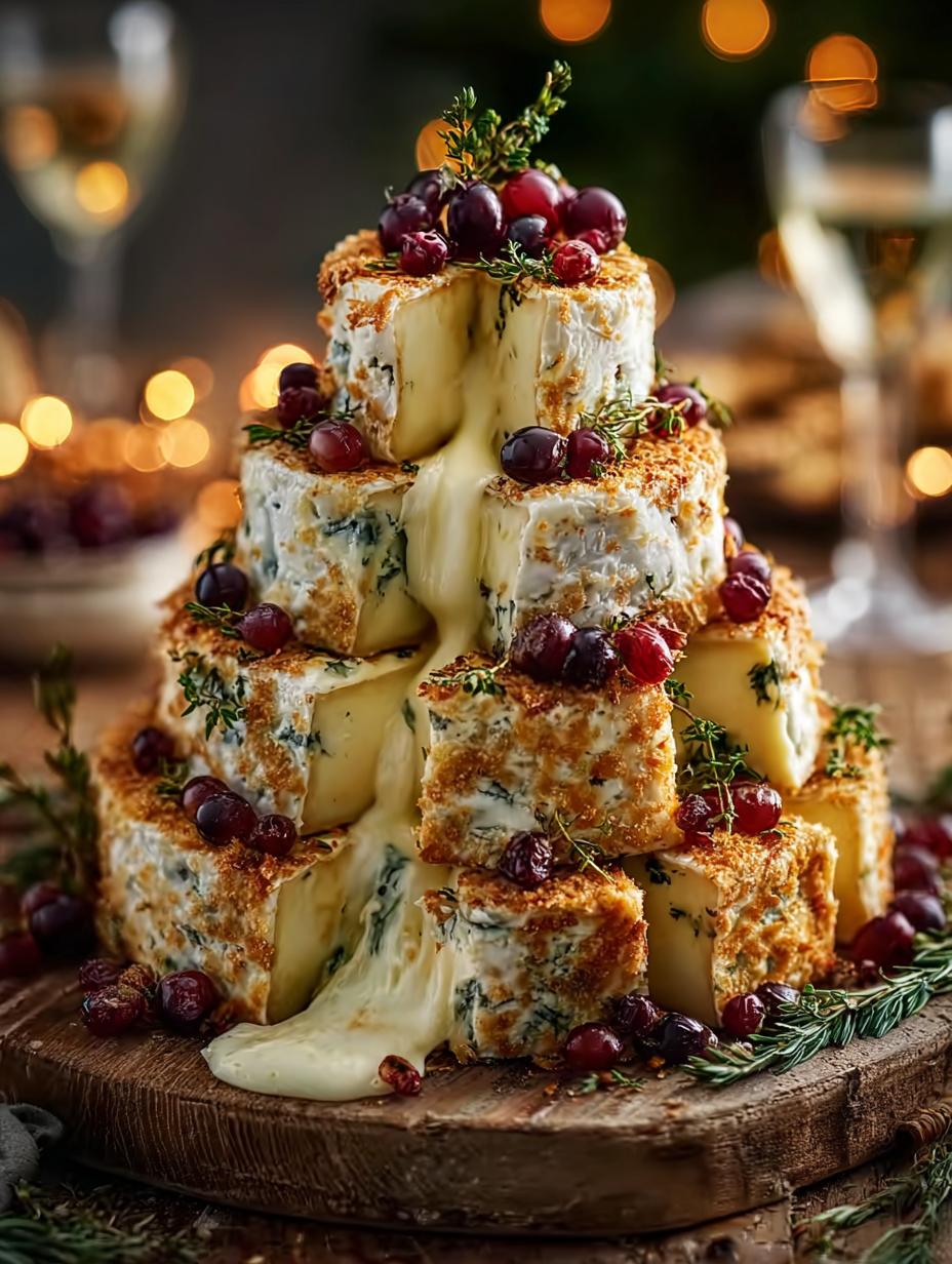 Holiday Cheese Tree with Cranberry Garland for Festive Gatherings - Holiday Cheese Tree with - main visual representation