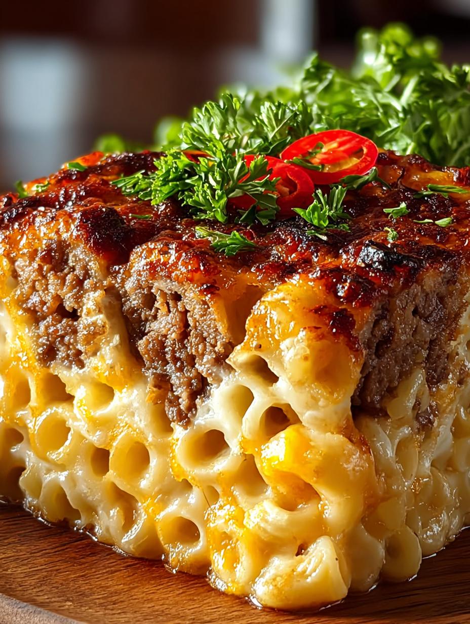 Delicious Mac Cheese Beef Meatloaf Casserole Recipe - Mac Cheese Beef Meatloaf - additional detail