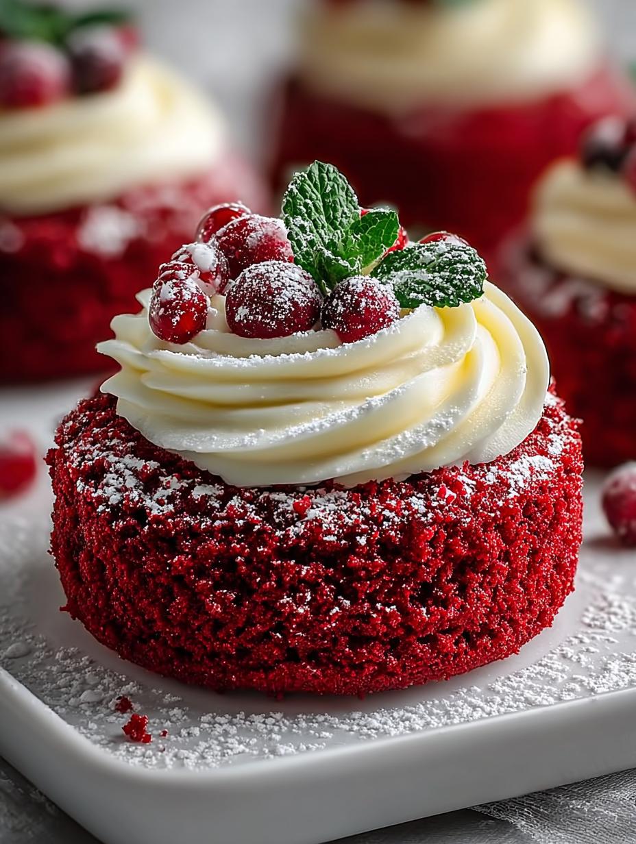 Mini Red Velvet Wreath Cakes: 12 Festive Treats - Mini Red Velvet Wreath - main visual representation