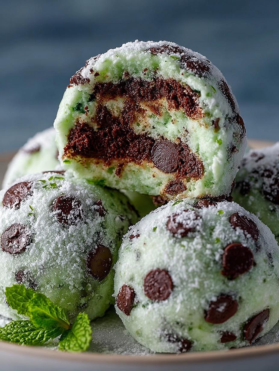 Mint Chocolate Chip Snowball: 12 Magical Cookie Delights - Mint Chocolate Chip Snowball - additional detail