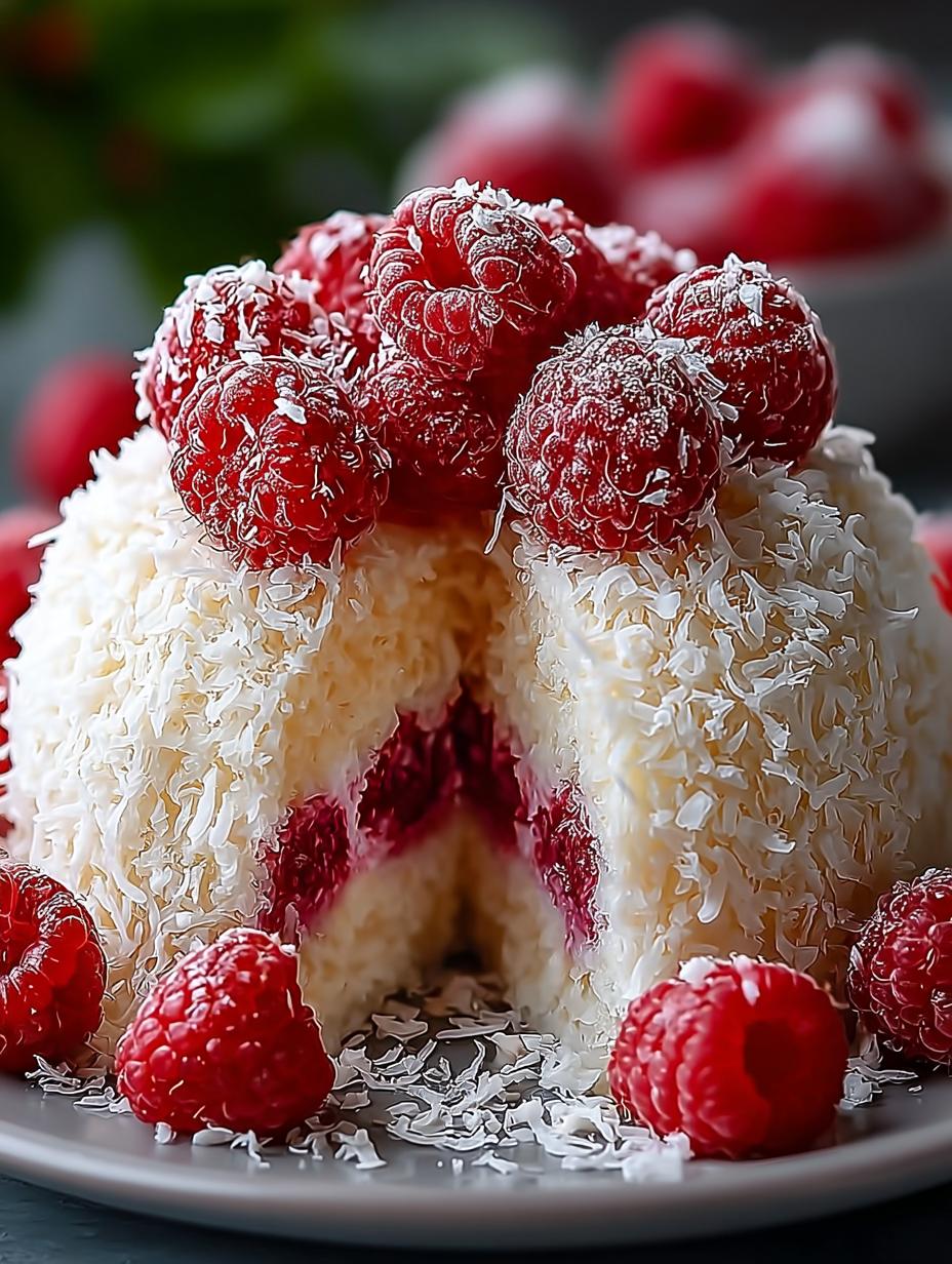 Delightful Raspberry Coconut Snowball Cake Recipe - Raspberry Coconut Snowball Cake - additional detail