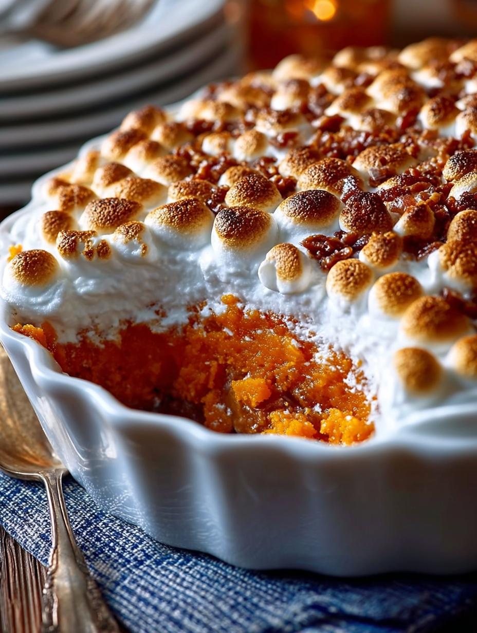 Sweet Potato Casserole with Marshmallows and Pecans 4 Sweet Potato Casserole with Marshmallows and Pecans - Sweet Potato Casserole with - main visual representation