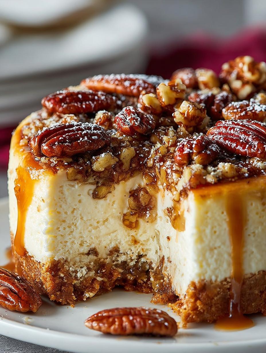 Decadent Brown Butter Pecan Cheesecake Recipe - Brown Butter Pecan Cheesecake - additional detail
