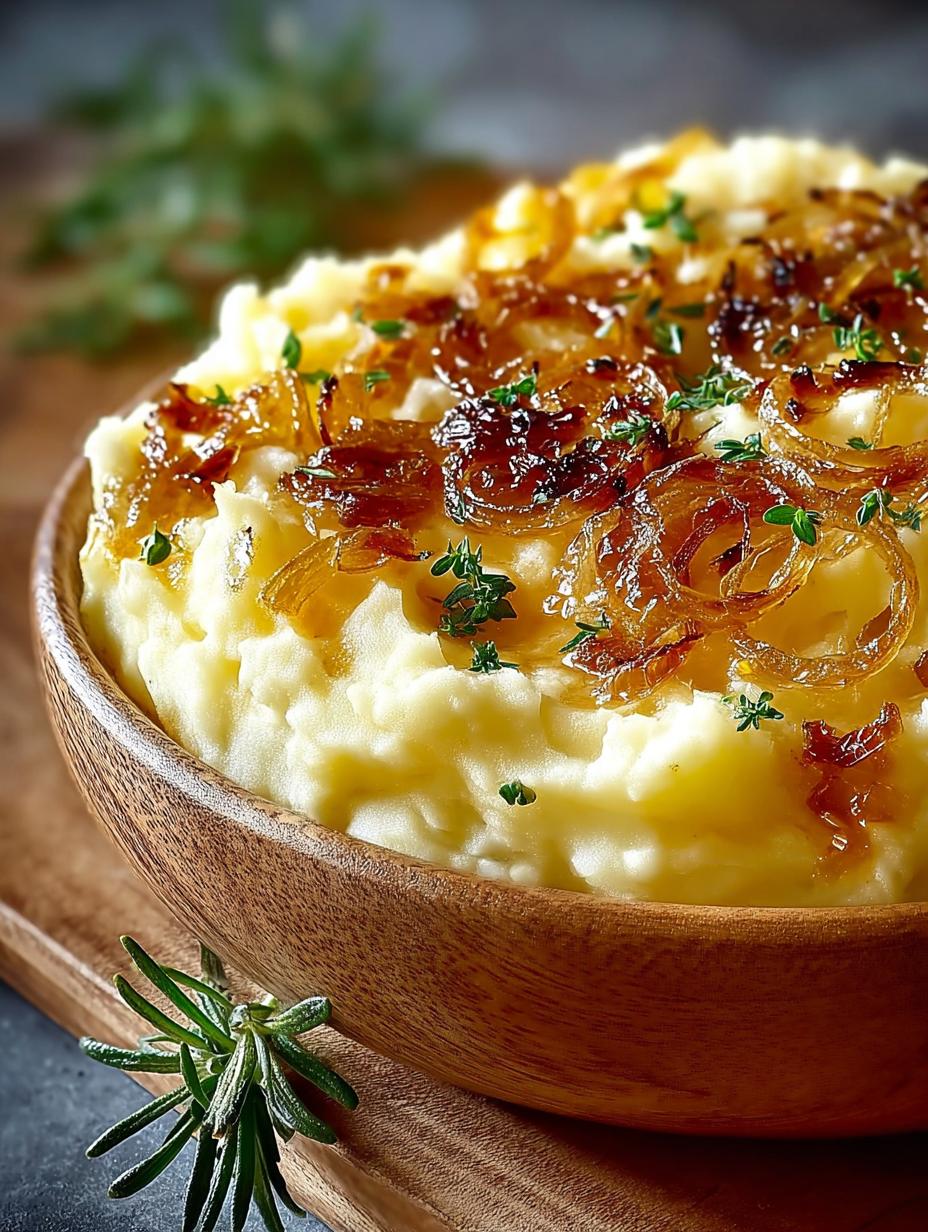 Caramelized Onion Mashed Potatoes: 5-Star Comfort Food 4 Caramelized Onion Mashed Potatoes: 5-Star Comfort Food - Caramelized Onion Mashed Potatoes - main visual representation