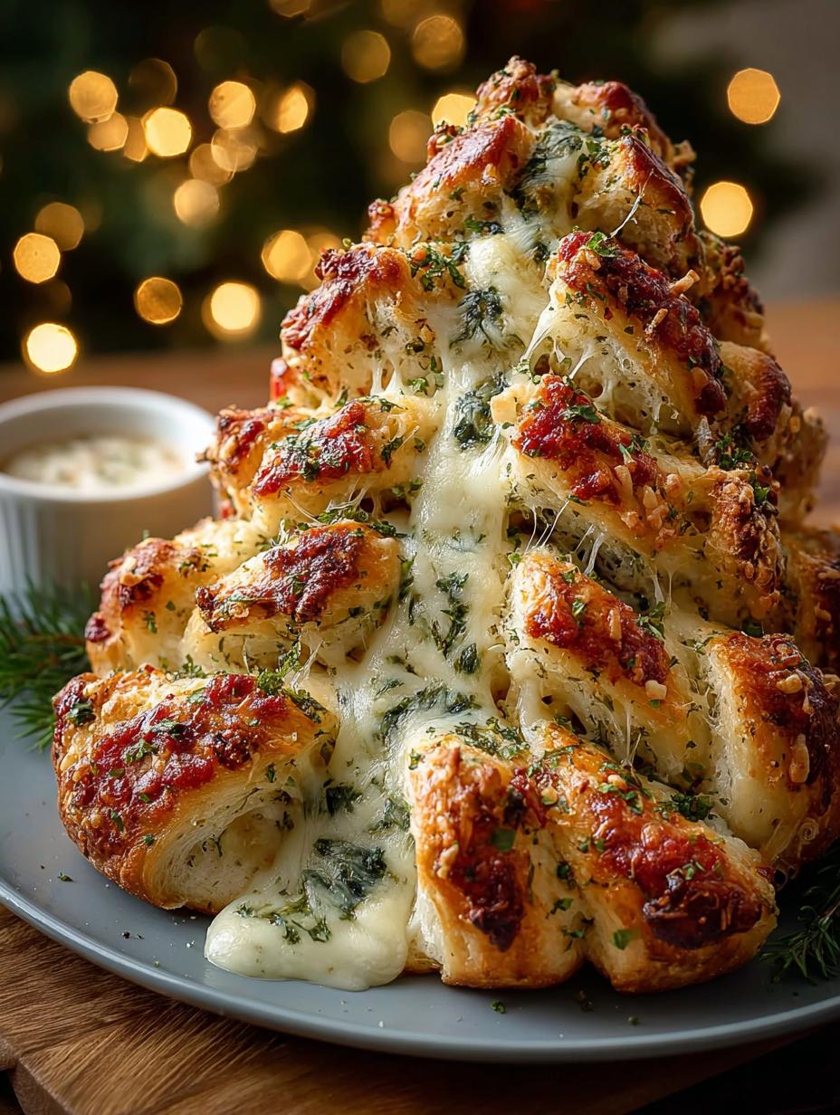 Delicious Cheesy Christmas Tree Bread for the Holidays - Cheesy Christmas Tree Bread - additional detail