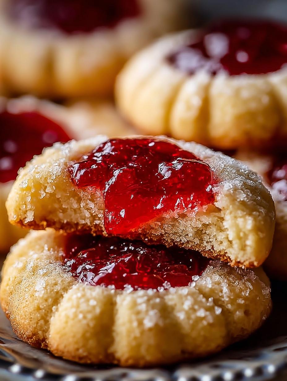 Christmas Thumbprint Cookies with Raspberry Jam Delight - Christmas Thumbprint Cookies with - main visual representation