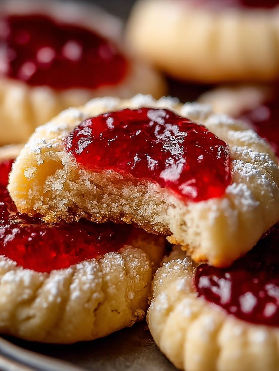 Christmas Thumbprint Cookies with Raspberry Jam Delight - Christmas Thumbprint Cookies with - additional detail