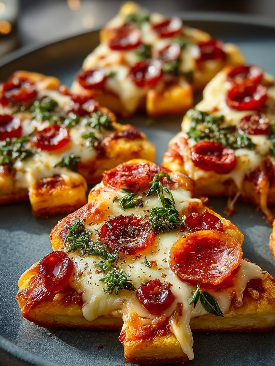 Christmas Tree Mini Pizzas