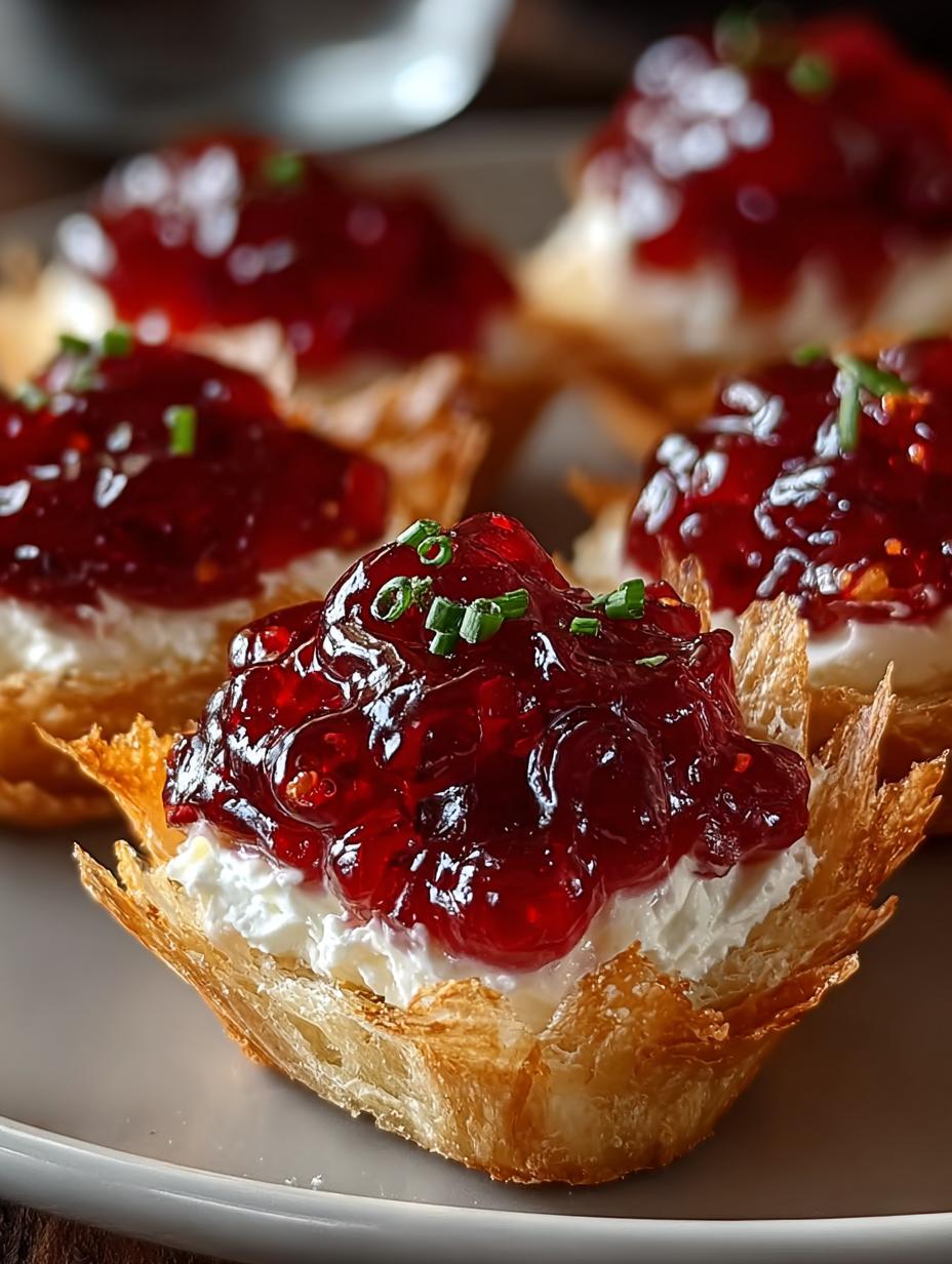 Cranberry Pepper Jelly Cream: 12 Tasty Phyllo Cups - Cranberry Pepper Jelly Cream - additional detail