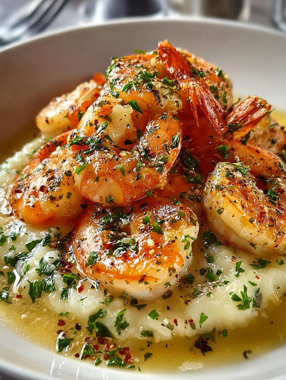 Creamy Garlic Shrimp Over Mashed Potatoes for Dinner Bliss - Creamy Garlic Shrimp Over - main visual representation