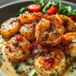 Creamy Garlic Shrimp Over