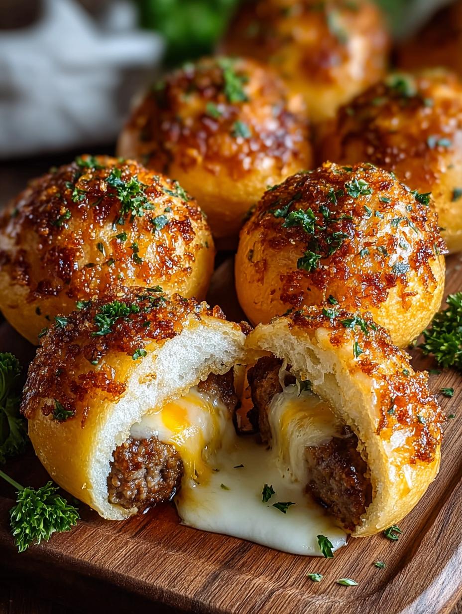Garlic Parmesan Cheeseburger Bombs: 12 Irresistible Bites - Garlic Parmesan Cheeseburger Bombs - additional detail