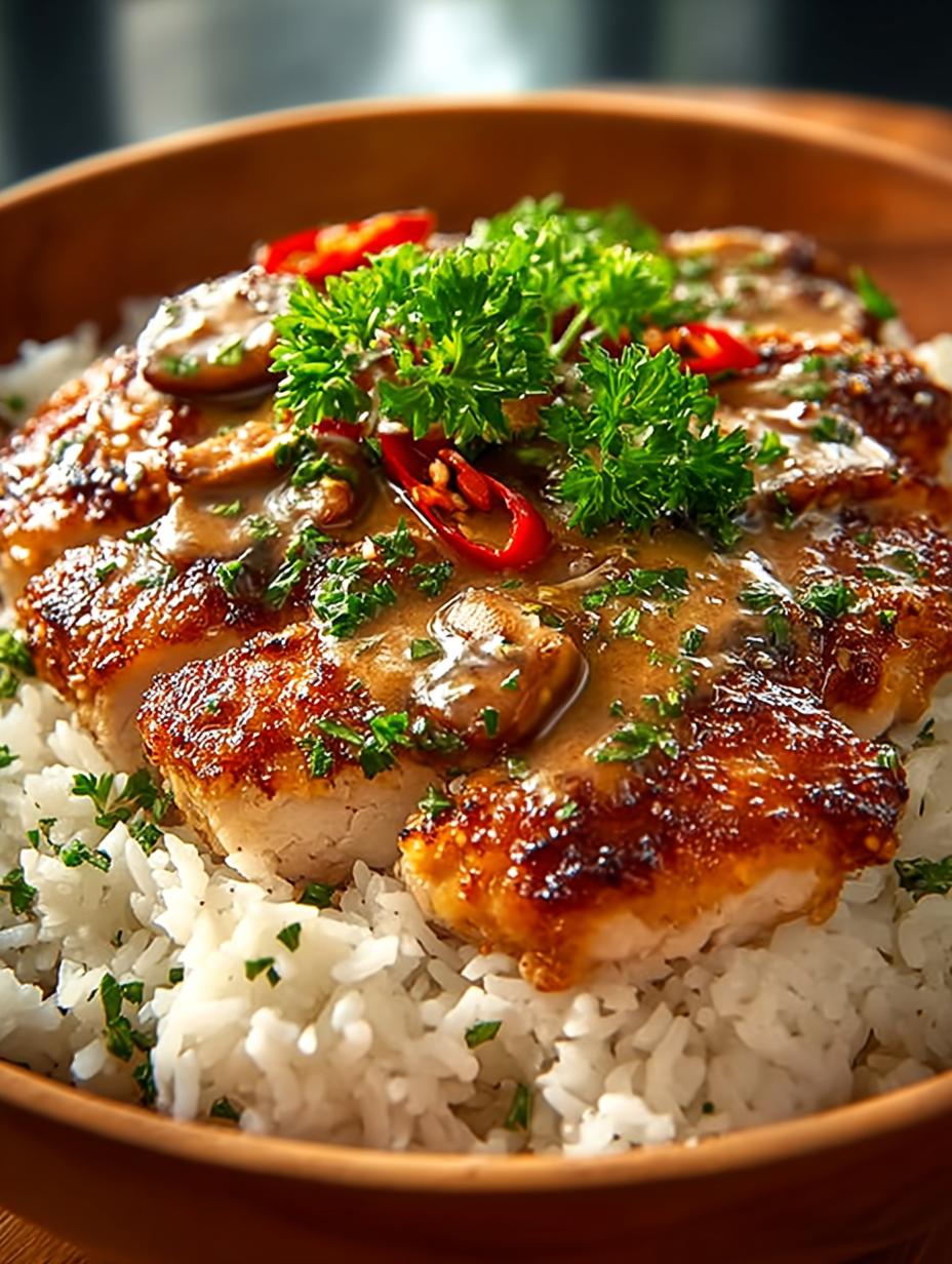 Irresistible Smothered Chicken Rice