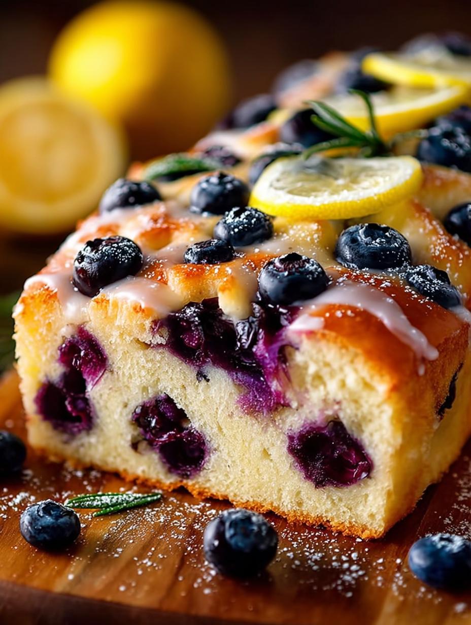 Lemon Blueberry Focaccia Bread