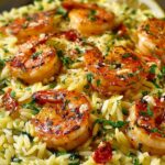 Lemon Garlic Shrimp Orzo