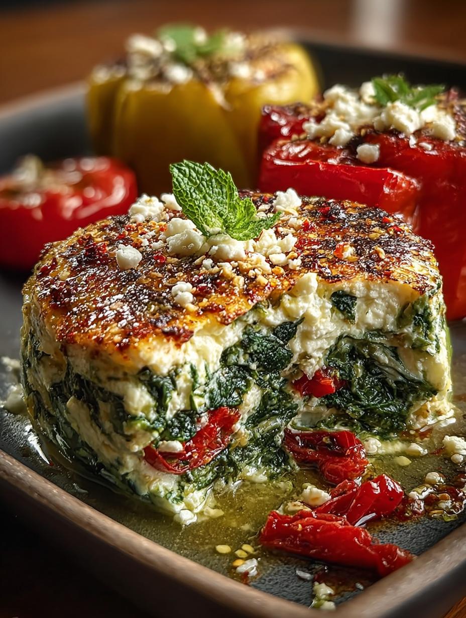 Mediterranean Spinach Feta Stuffed Peppers Delight - Mediterranean Spinach Feta Stuffed - additional detail