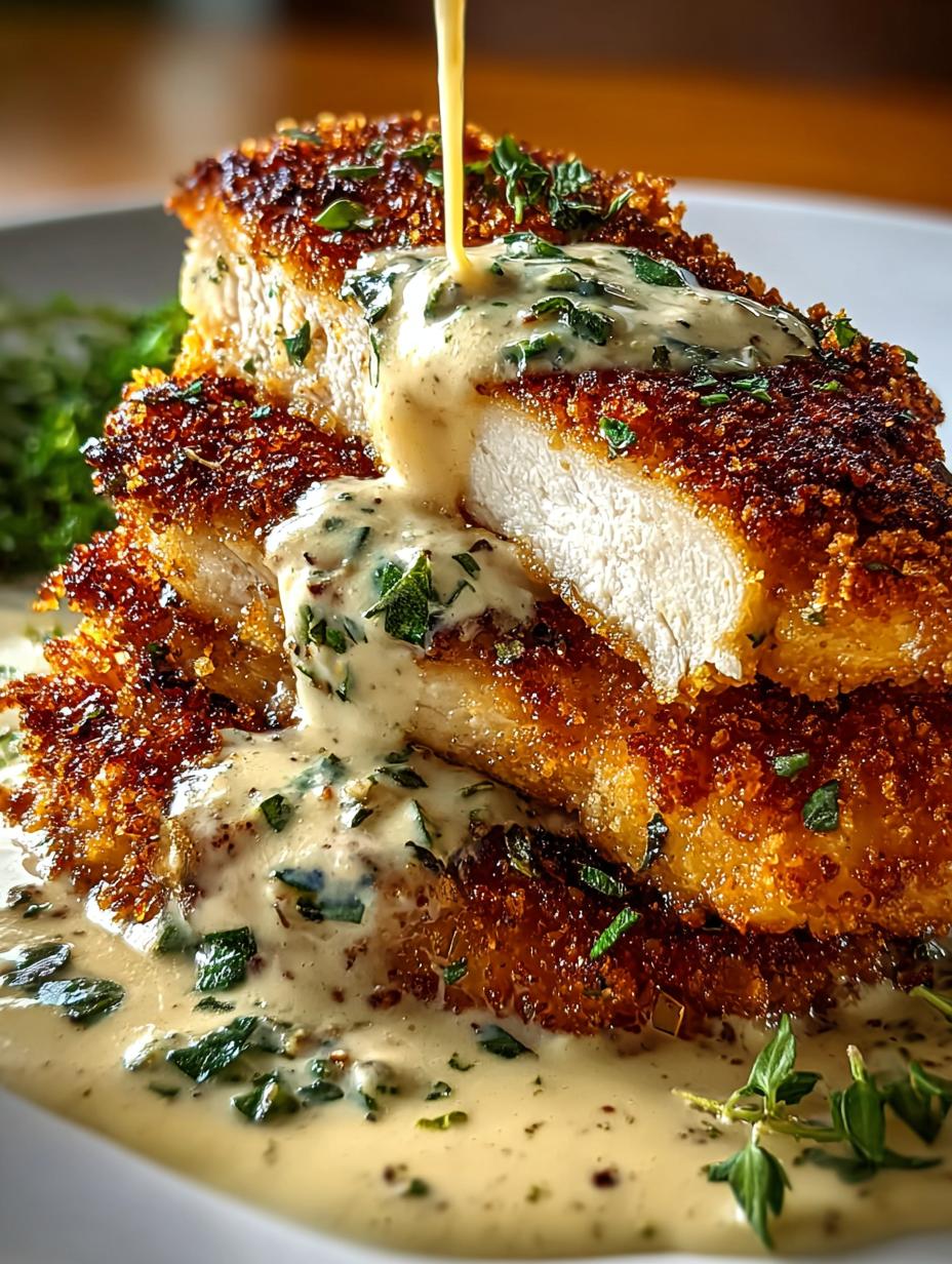 Parmesan Crusted Chicken with Creamy Garlic Sauce Delight - Parmesan Crusted Chicken with - additional detail