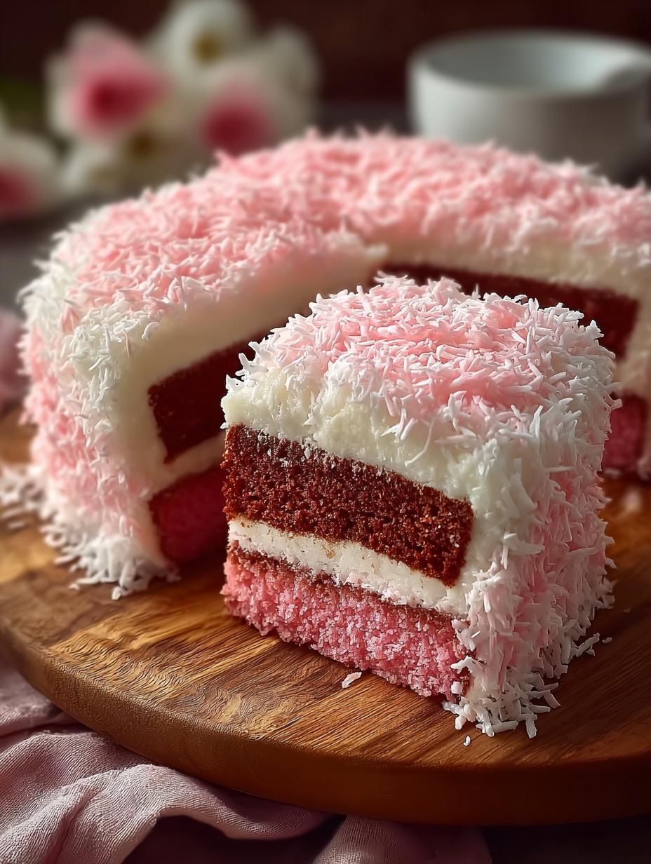 Delicious Pink Coconut Snowball Cake Recipe - Pink Coconut Snowball Cake - additional detail